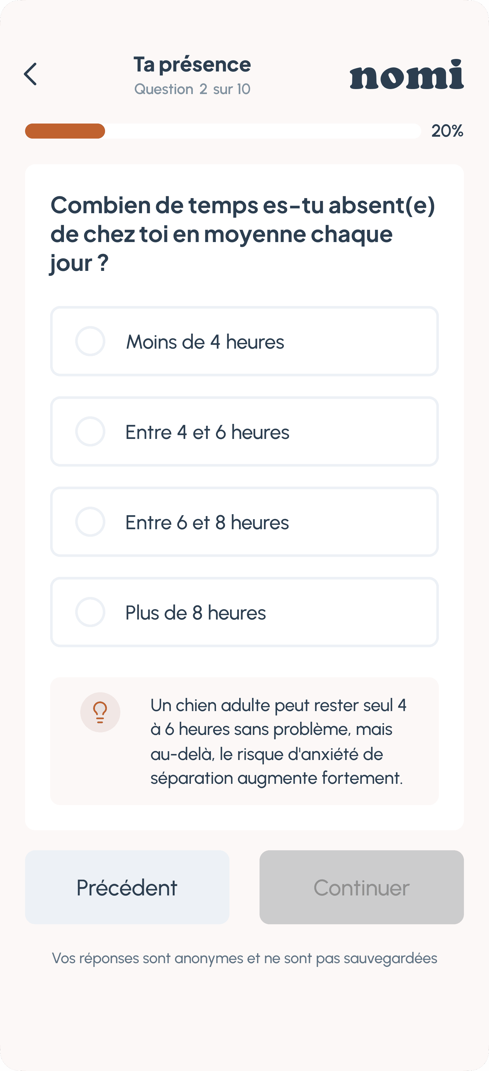 Écran du quiz 2