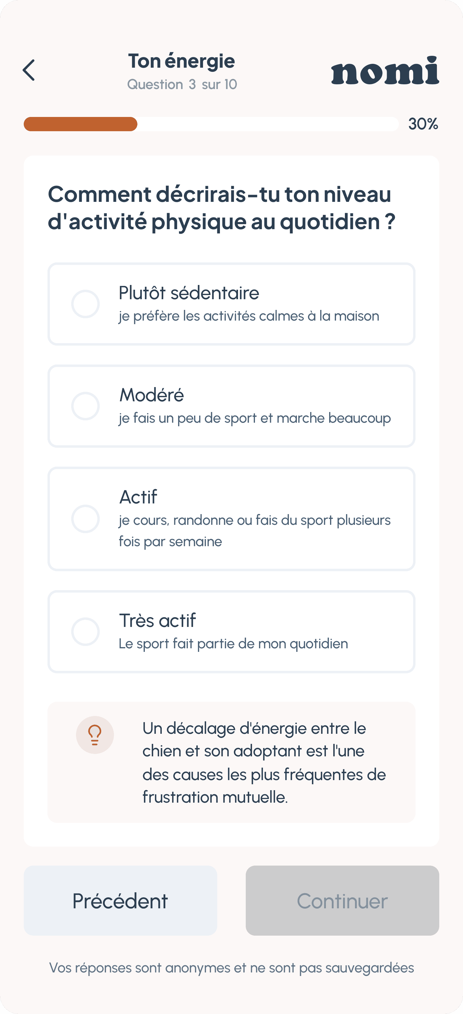 Écran du quiz 3