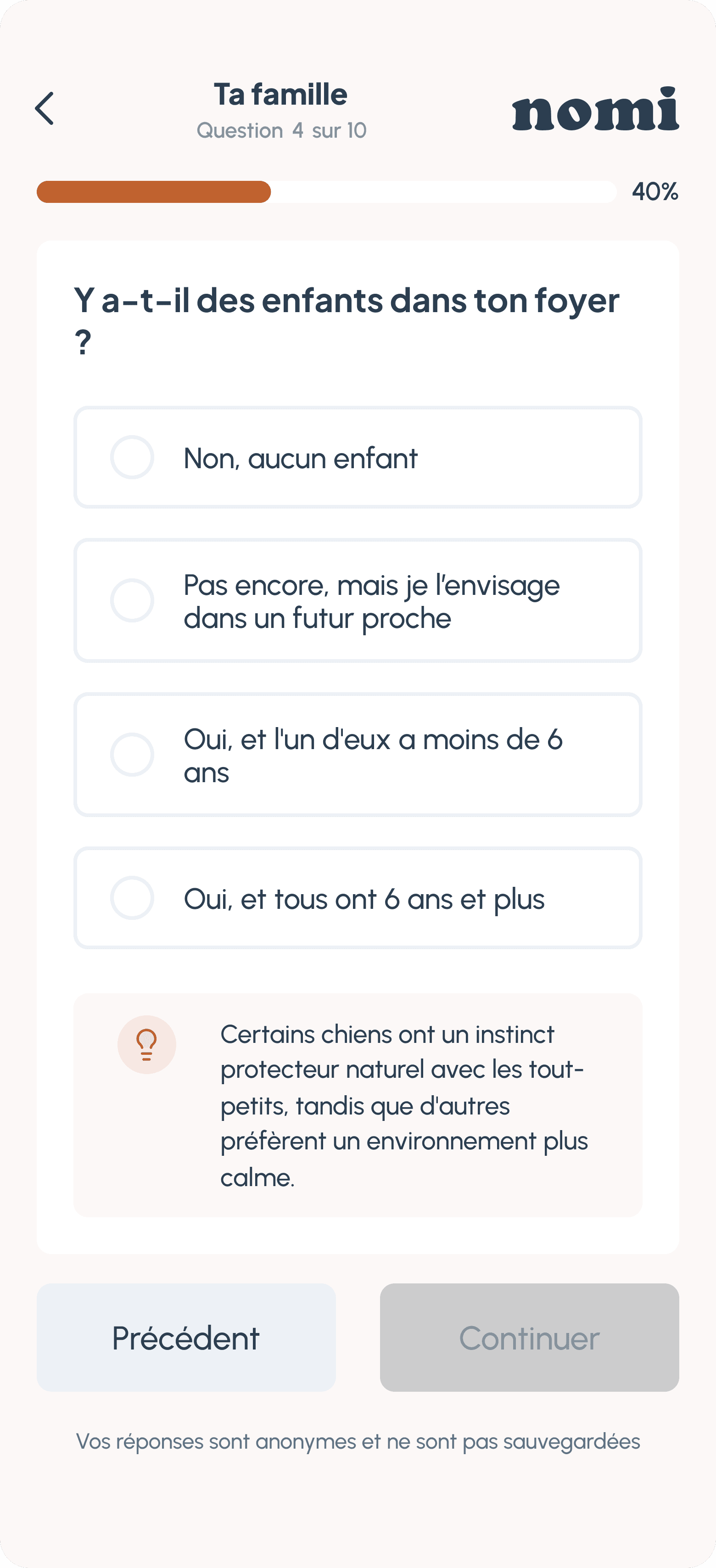 Écran du quiz 4