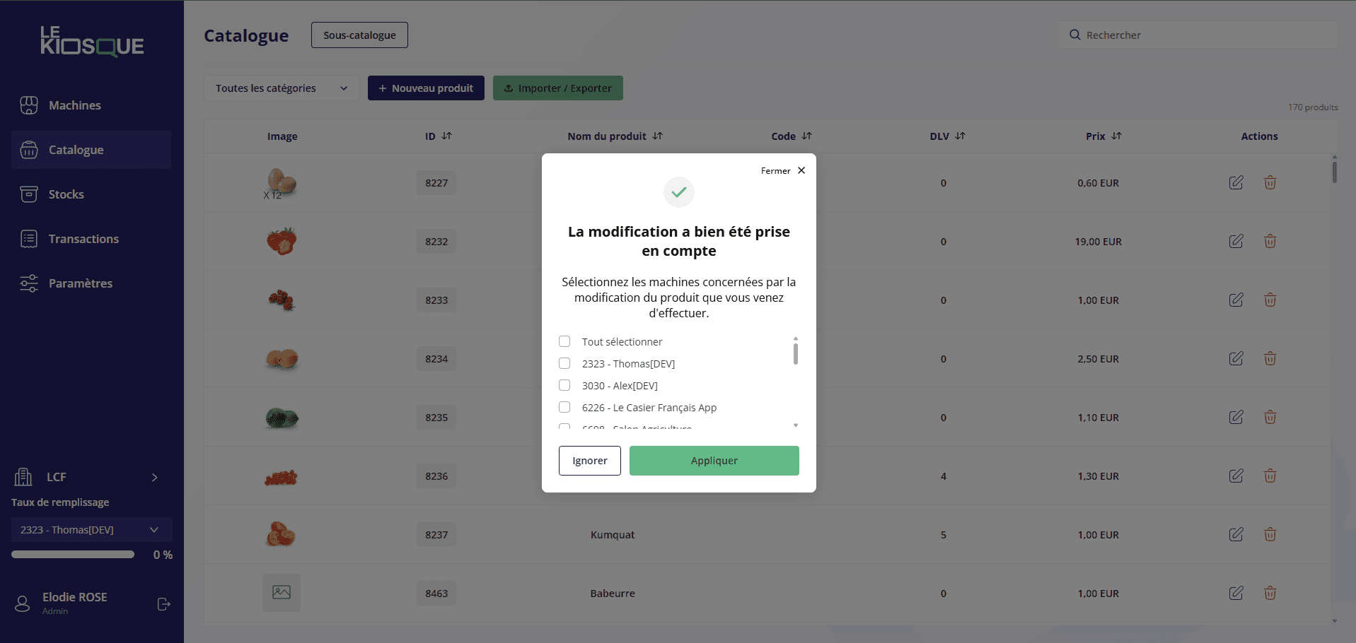 Feedback de validation